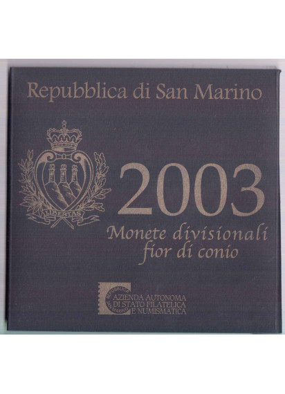2003 Set Ufficiale 9 pezzi Con 5 € In Argento San Marino